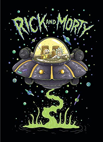 Rick and Morty - Manta de Forro Polar con diseño de Crucero Espacial OVNI, Manta súper Suave, 100...