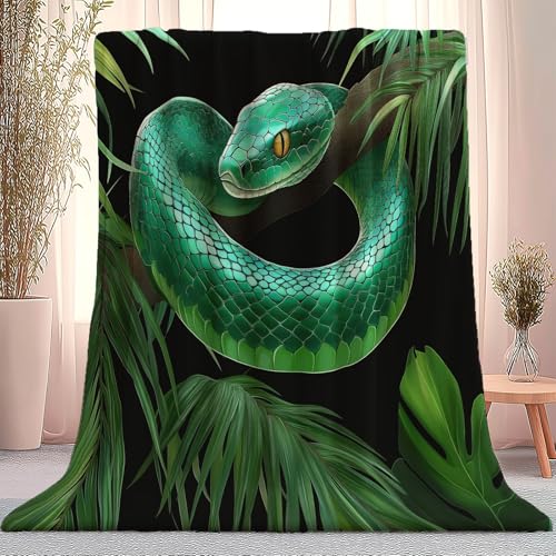 Manta Polar Suave para ni&ntilde;os patr&oacute;n Animales De La Naturaleza Serpiente, acogedora Manta de...