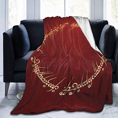 YINGD Manta de viaje con diseño de anillos del Señor, manta de forro polar microsherpa, ligera,...