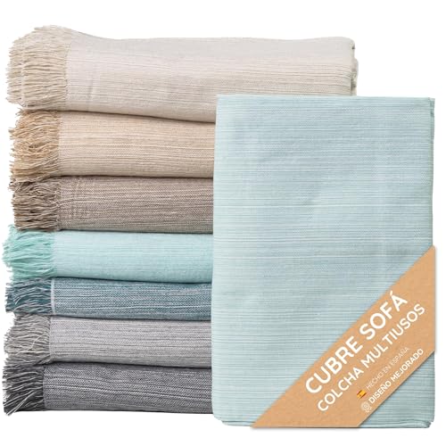 Colcha Multiusos: Plaid sofa, Manta Foulard, Cubre cama, foulard para sofas de Algod&oacute;n y otras...
