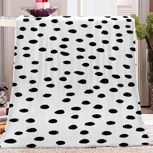 Manta de forro polar de 40 x 50 pulgadas, manta acogedora de franela suave, estampado de lunares...