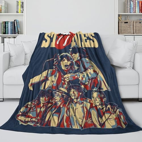 Rolling Stones Manta Franela C&aacute;lida - Banda Cobija Regalo Cumplea&ntilde;os para Hijo Hija Nieto Nieta...