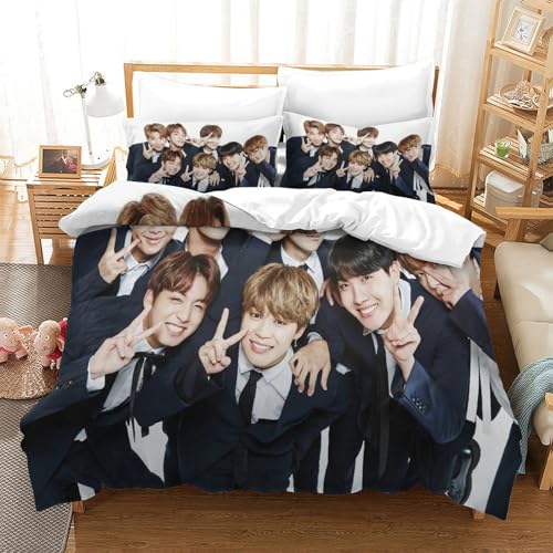Impreso En 3D BTS Juego De Cama De con Cierre De Cremallera Funda De Almohada Funda De Edred&oacute;n...