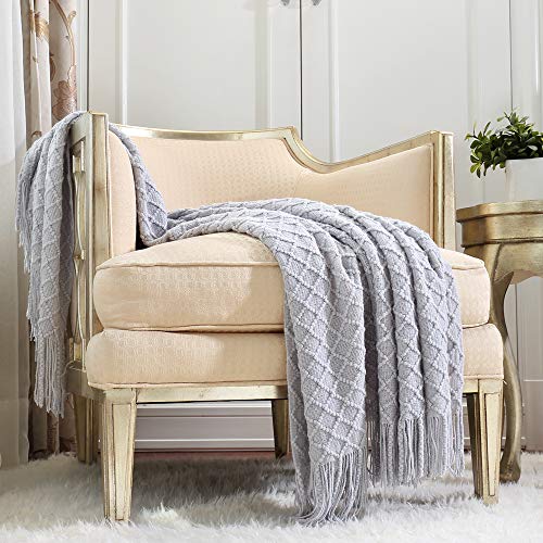 CREVENT - Manta Decorativa con dise&ntilde;o r&uacute;stico a Cuadros para el sof&aacute;, la Silla, la Cama o para...