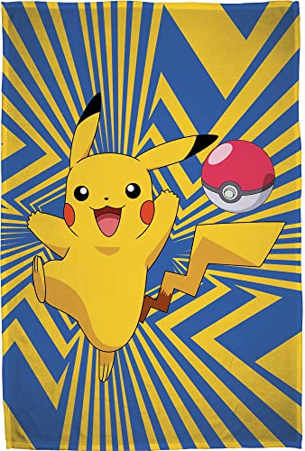 BERONAGE - Manta grande de Pok&eacute;mon Go Pikatchu de 160 x 200 cm, de franela, supersuave, manta de...