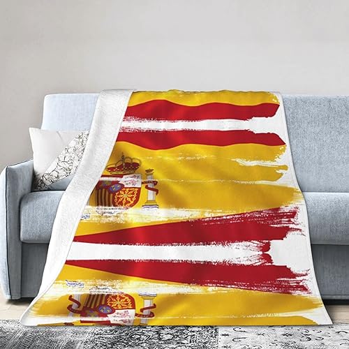 Manta de franela de moda con la bandera de Espa&ntilde;a, manta acogedora, suave y c&aacute;lida, manta de...