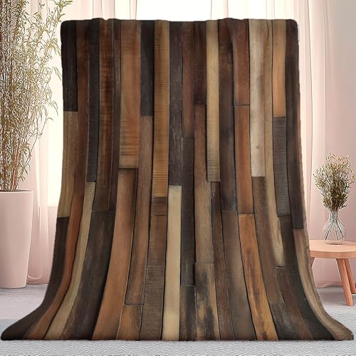 Manta 100 X 130 Cm Naturaleza Madera R&uacute;stico Marr&oacute;n Marr&oacute;n &ndash; Suave Y Pl&uacute;mosa En Microfibra,...