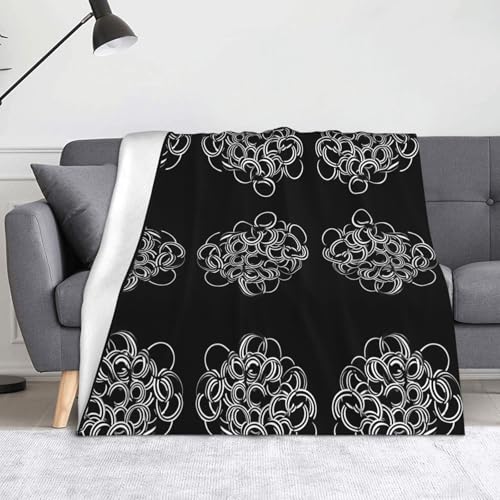 LLKGOT Manta con c&iacute;rculos entrelazados de 60 x 50 pulgadas, ligera, c&aacute;lida, c&oacute;moda, suave para...