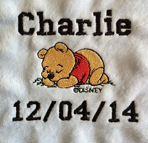 Manta personalizada para beb&eacute; Taggie con Winnie The Pooh, gran regalo (manta blanca de etiqueta)