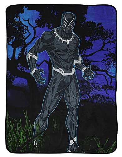 Marvel Black Panther Legend Manta de manta Mide 46 x 60 pulgadas, ropa de cama para ni os, forro...