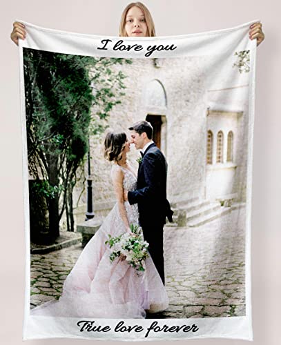 Manta Personalizadas con Foto Personalizado Mantas Foto y Texto Cumpleaños, Vacaciones,...