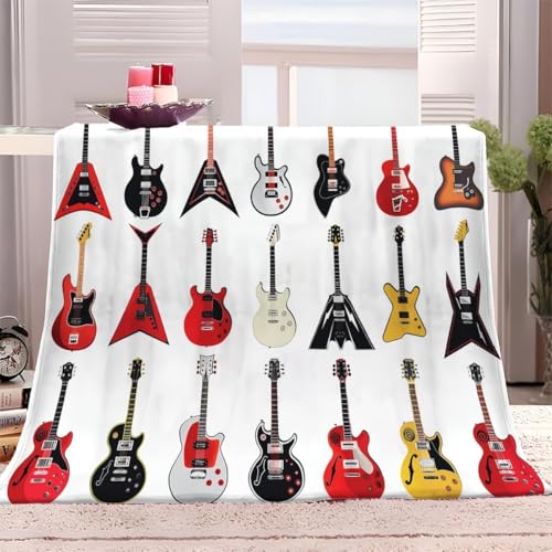 okoikfc Manta Sofa 70 x 100 cm Guitarra, Suave y C&aacute;lido Microfibra Cobijas Invierno Vistoso Mantas...
