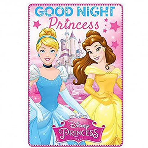 Disney - Manta de princesas rosa para ni&ntilde;a, 100 x 150 cm