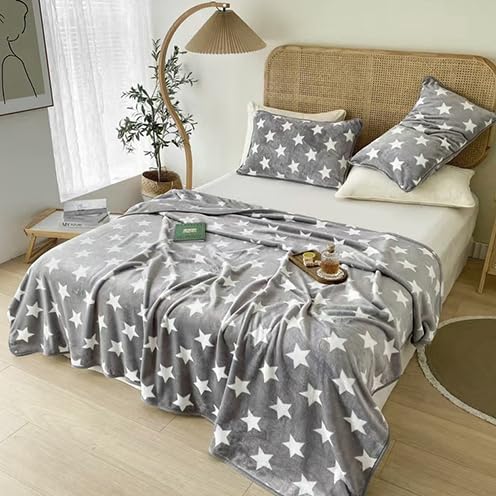 PLUS HOME Manta Sofa Grande Invierno - Manta Cama Regalo(Estrella) (130x160)