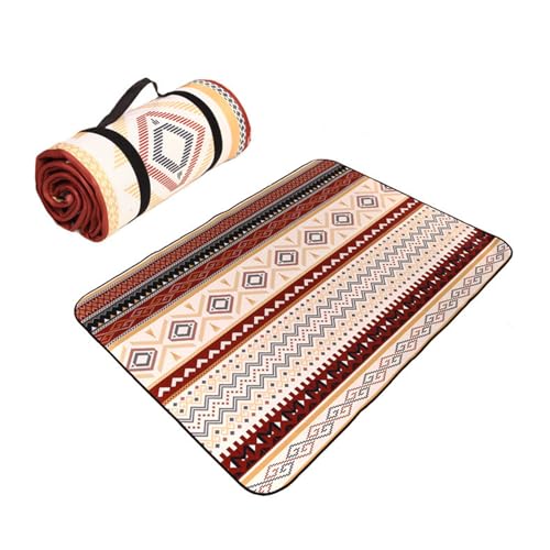ZABEES Manta de p&iacute;cnic para camping, estilo bohemio, 200 x 150 cm, impermeable, para exteriores,...