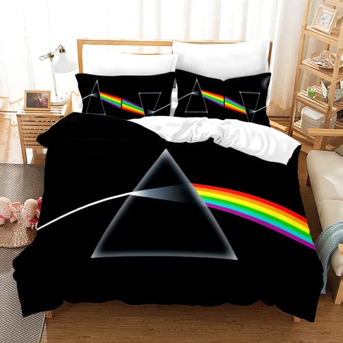 PTNQAZ Pink Floyd - Juego de ropa de cama de Reino Unido con banda de roca, cómoda colcha, tamaño...