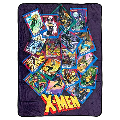 X-Men Trading Cards Super Heroes Ladies by Jim Lee Marvel Manta de franela de forro polar s per...