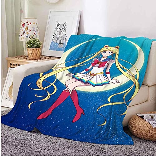 Sailor Moon Chica bonita Anime 3D impreso suave ligero viaje mullida franela siesta manta Idea...