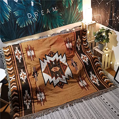 CCHYF Manta Azteca nativa Americana, decoración Bohemia del suroeste, Reversible, con borlas...