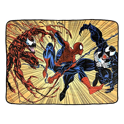 Spider-Man Maximum Carnage and Venom Marvel - Manta de forro polar súper suave y ligera, 108 x 152...