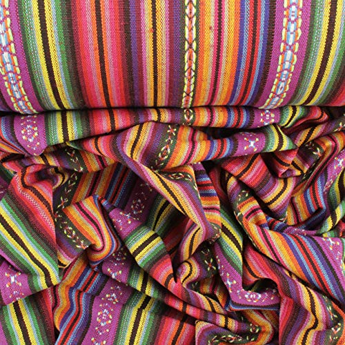 ALMACENES CASA ANGEL Tejido BAYADERA Rayas Regional DE 160cm DE Ancho por Metros (MIXTECO, 1 Metro)